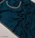 New satin silk saree for women with beads and stone worked border.webp