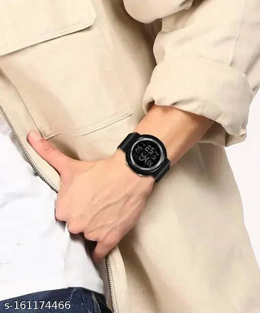 Digital wrist watch for mens by watchversa AbZ in rounded shape