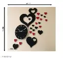 Beautiful wall clock with designed sticking shapes