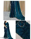 New satin silk saree for women with beads and stone worked border