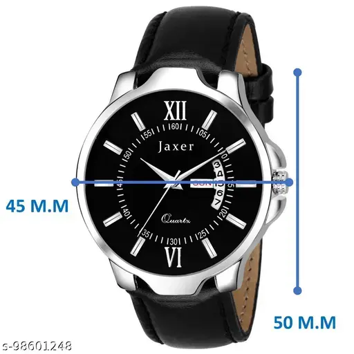 Stylish mens leather belt analog watch