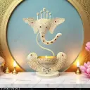 Beautifull LORD Ganesh home decor diya with metal built and good looking