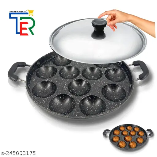 Trendy 12 cavity itli cooker with 0.5 l capacity with handles, stainless,non stick 