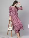 Womens kurti with floral pink printed design | lightweight | fashionable and comfortable 