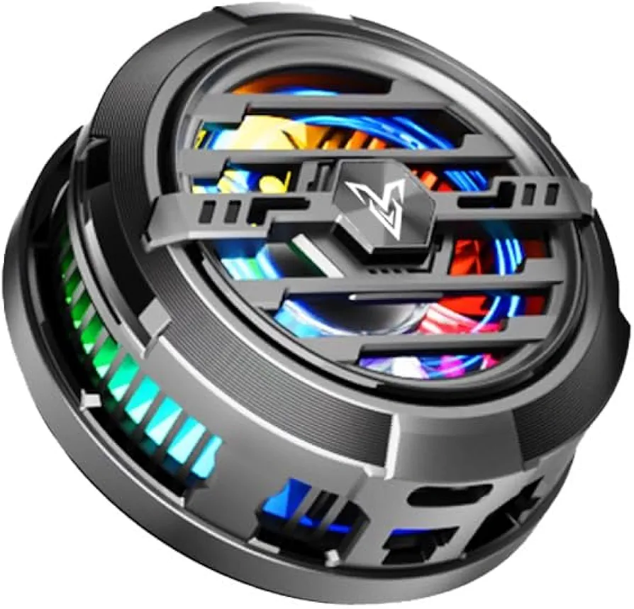 RGB light gaming cooling fan-magnetic sticking and inbuild phone holder with cooling plate and cool design