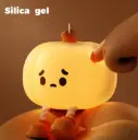 Cute lazy pumpkin lamp - touch controll, silicone plastic, rechargable | study lamp 