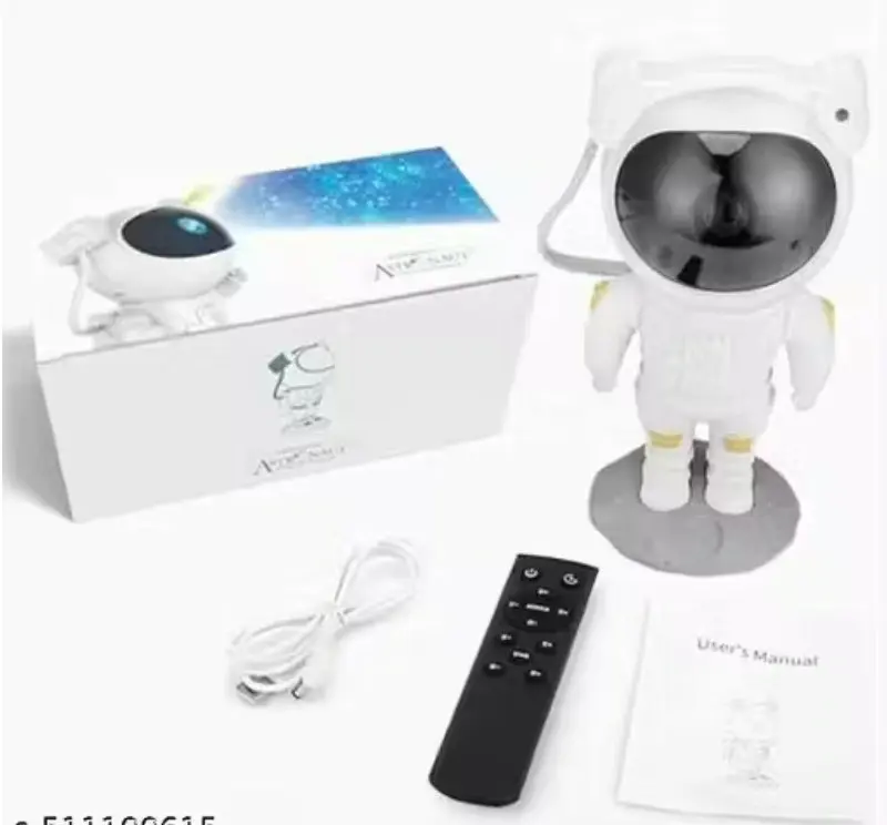 Mini astronaut galaxy projector with wireless remote - compact size, plug and play, auto timer