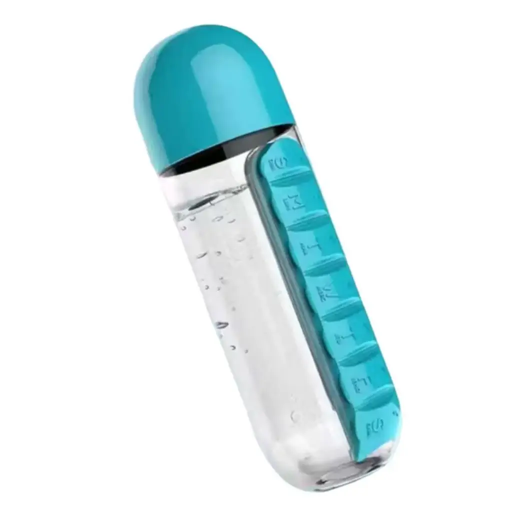 Pill organizing water bottle - transparent design | 400ml