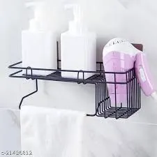 Wall mounting metal rack with towel hanger - space saving  (Easy return)