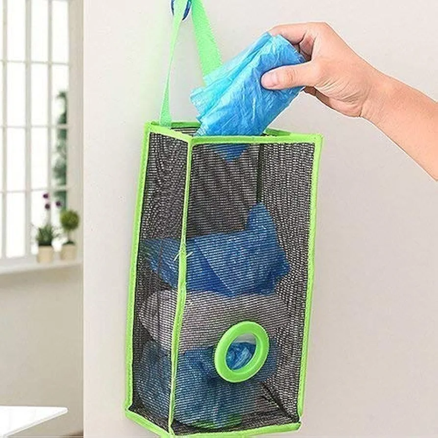 Wall hanging carry bag holder - transparent and organize carry bags (Easy return)