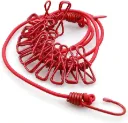 Flexible clothes drying rope - durable and inbuild clips