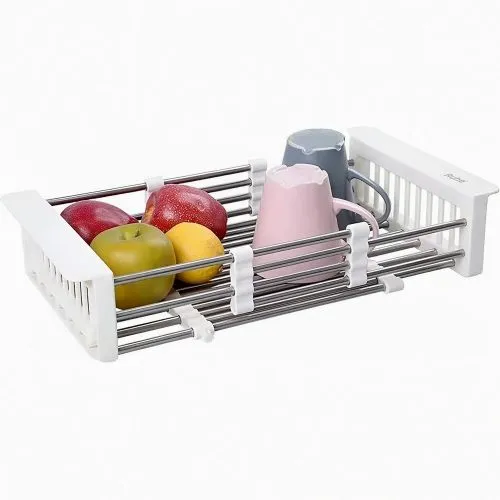Adjustable sink vegetable washing basket - adjustable and metal + plastic build
