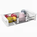 Adjustable sink vegetable washing basket - adjustable and metal + plastic build