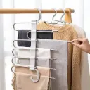 Stainless-steel adjustable cupboard foldable clothes hanger organizer - durable and adjustable