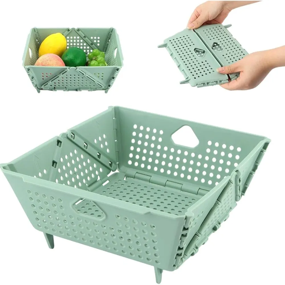 Foldable & durable fruit/vegetable washing basket - foldable, compact and durable material