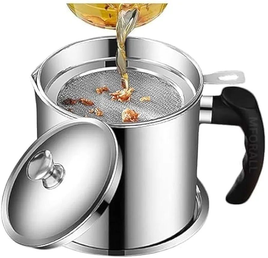 Stainless steel oil storage and filter container - stainless and stores oil