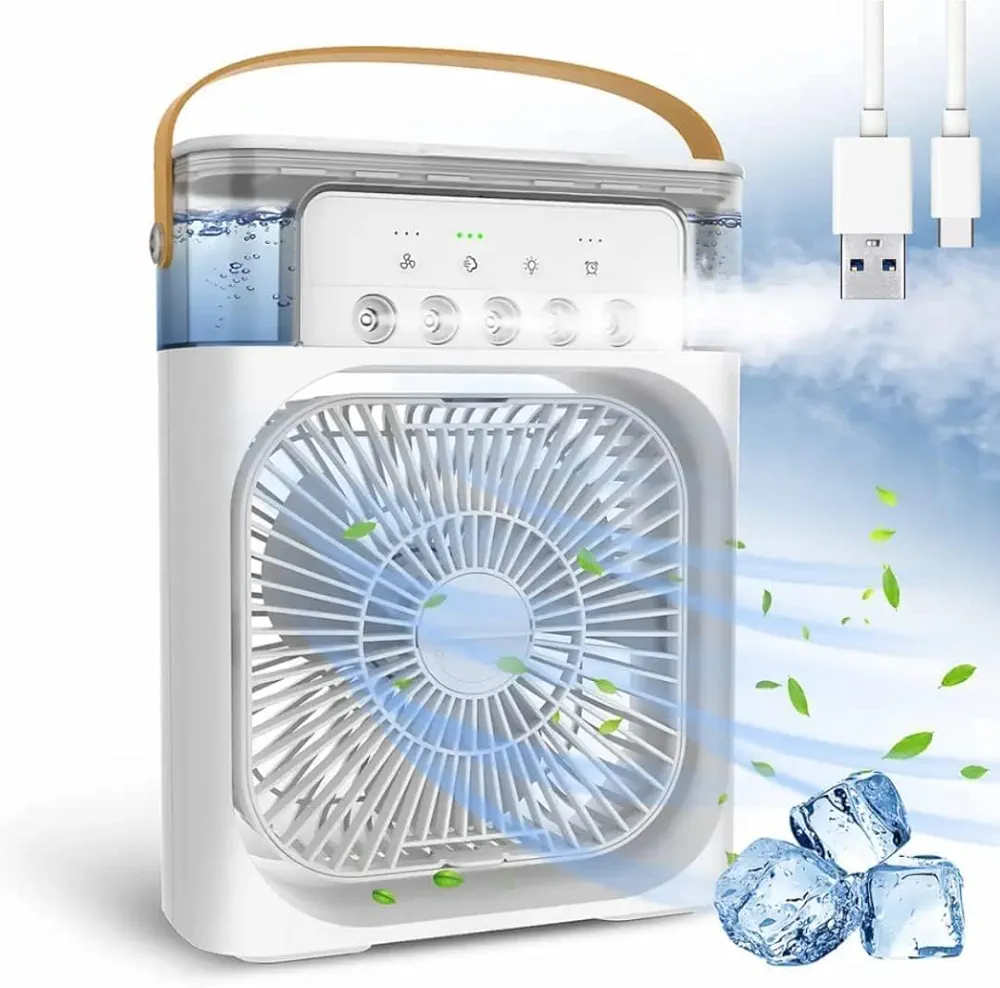 Mini portable & compact water sprinkling cooler - 3 cooling mode and travel friendly