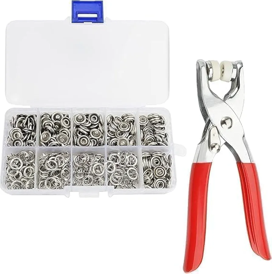 Metal button snap tool kit with 100 pcs of buttons