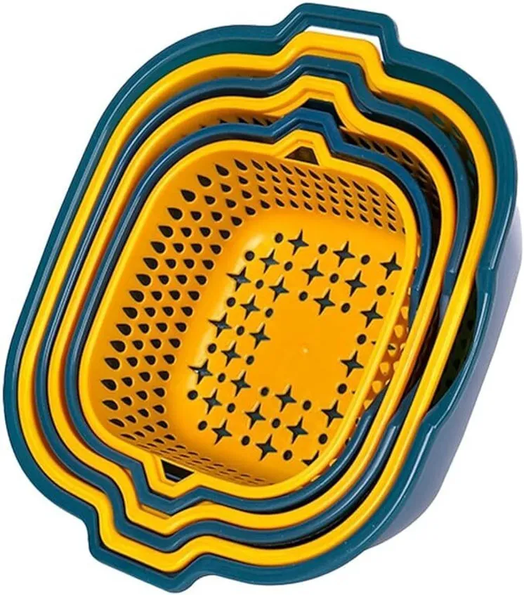 Pack of 3 sets of vegetable/fruit washing basket