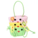 Jute hanging 3-tier organizer baskets