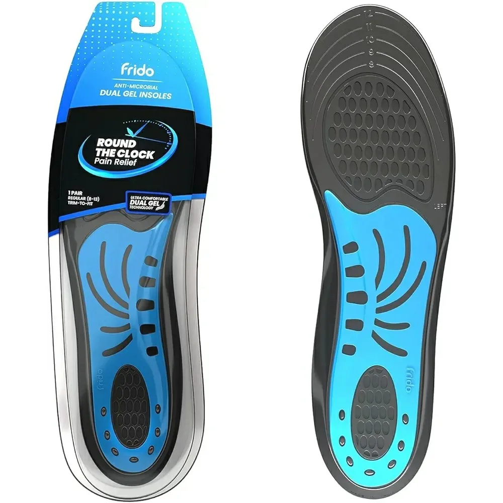 Frido Anti-Microbial Dual Gel Insoles – Round The Clock Pain Relief