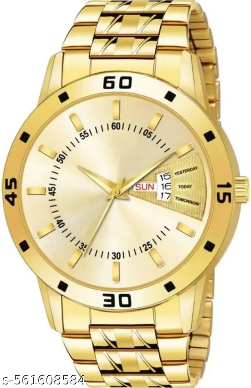 Golden analog watch for men 
