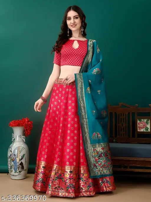 Benarsi silk Jacquard lehenga 