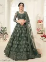 Wonderful lehenga for women for party wear in green shade and with dupatta
