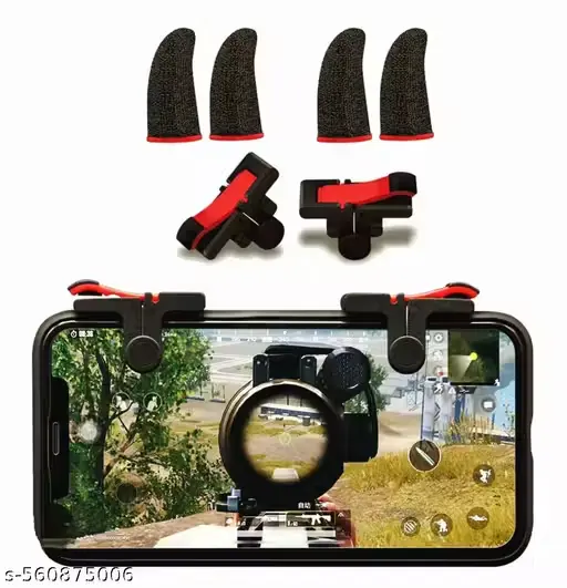 Latest gaming trigerr with gaming finger sleeve in red theme