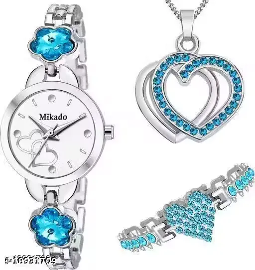 Mikado womens analog watch+ locket+ braclet