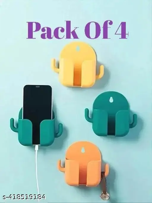 [A00018] Mobile phone holder wall sticking mobile holder attractive design and pack of 4