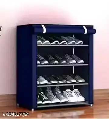 DIY 4 floor shoes rack with cloth cover and PVC plastic build (Easy return)