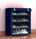 DIY 4 floor shoes rack with cloth cover and PVC plastic build