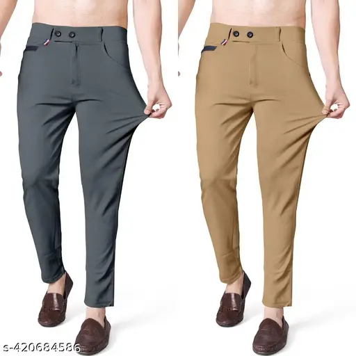 Grey and khaki colour mens pant