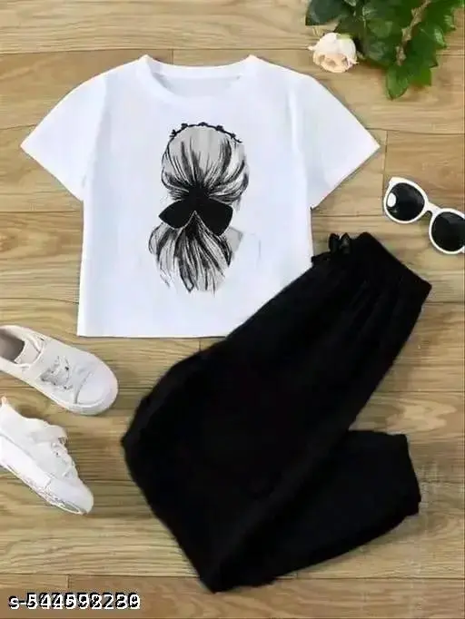 Stylish t-shirt+ trousers for women top and bottom wear party wear