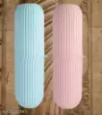 New trendy traveler toothpaste case in cylinderical shape and lined grip available in multicolour pack of 2