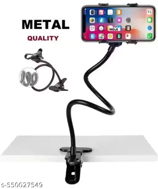 Full metal high quality bendable mobile holder in black colour 