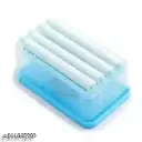 2-in-1 roller soap dispenser with rolling lid, easy holding shape available in blue colour, easy rubbing clothes with 2 in 1 roler soap dispenser 