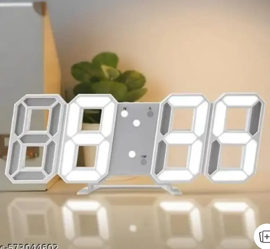 3D LED digital clock with 3d leters, plastic build, LED light, 4 digits 7 segment display (Easy return)