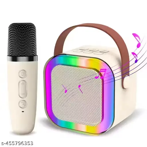 Mini bluetooth speaker with mic, compact, 5w output, 1 hr backup and RGB light effect (Easy return)