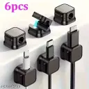 Magnetic cable organizer with magnetic locking system and double sided tape behind it for organizing your cable (pack of 6)