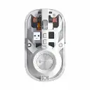 PORTRONICS wireless mouse transparent design, bluetooth connectivity, USB reciver, type-C chargingand adjustable DPI 