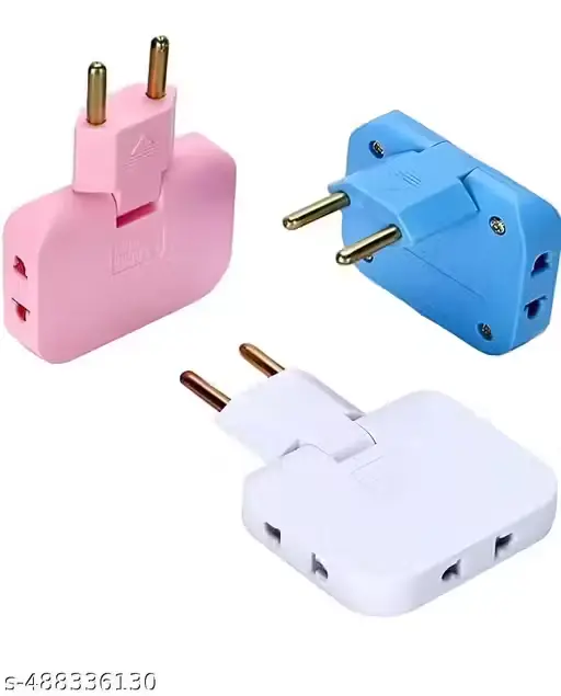 3 in 1 foldable extention plug with slim width and compact size | 3 extra plug shockets | pack of 1 (Easy return)