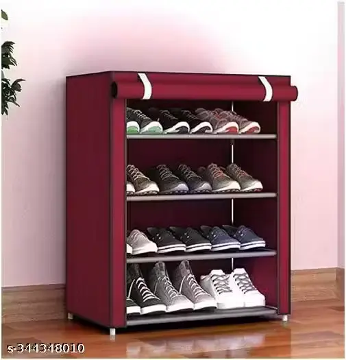 4 floor DIY shoes rack, high quality material build, extra cloth cover, compact