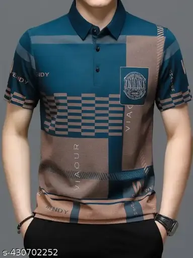 T-shirt for mens by geometric regular wear polo tshirt 