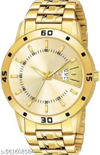 [A00076] Golden analog watch for men 