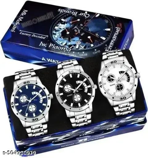 [A00095] Mens watch pack of 3 cool analog watch