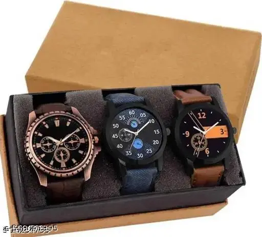 [A00090] Mens analog wrist watch pack of 3