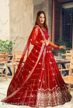 [A00088] Lehenga for women with golden border nad free blouse