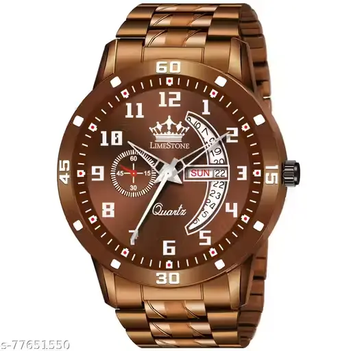 [A00146] LIMESTONE mens analog classic watch metal case